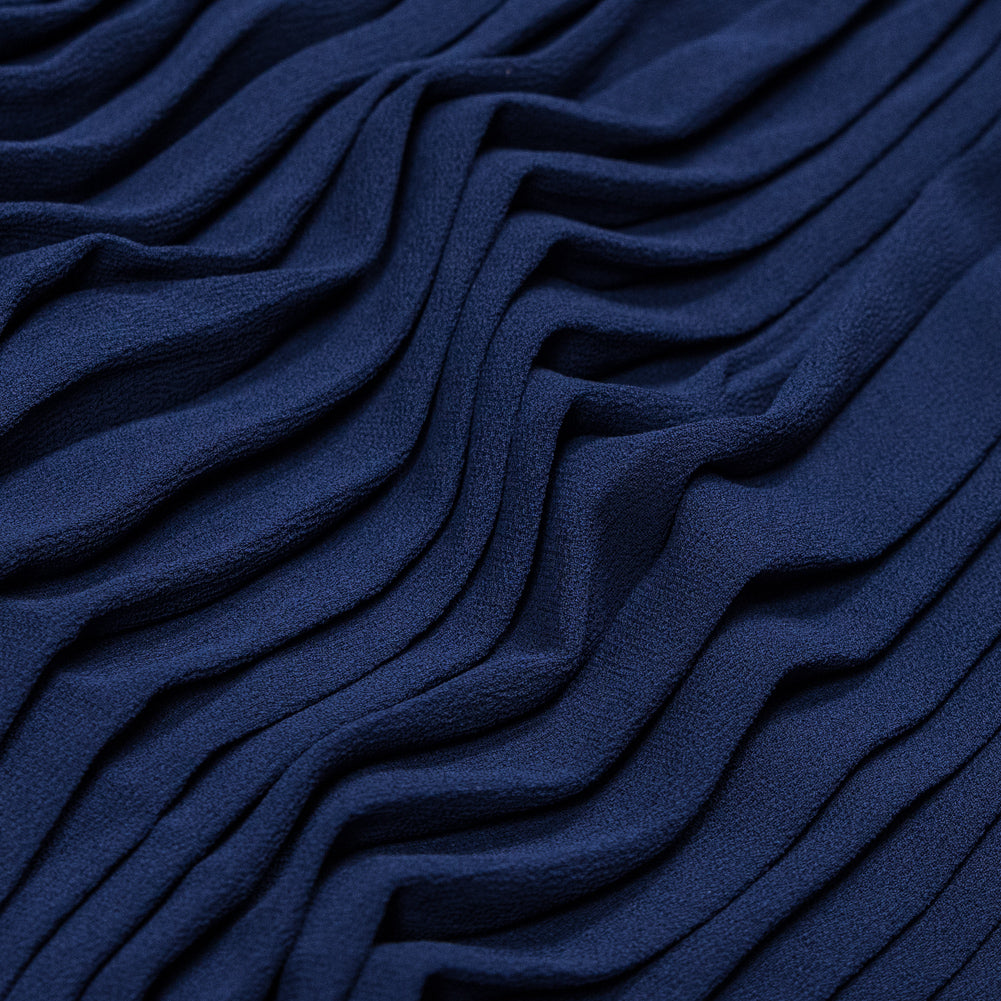 Blue Print Accordion Pleated Chiffon Blue Print Accordion Pleated Chiffon