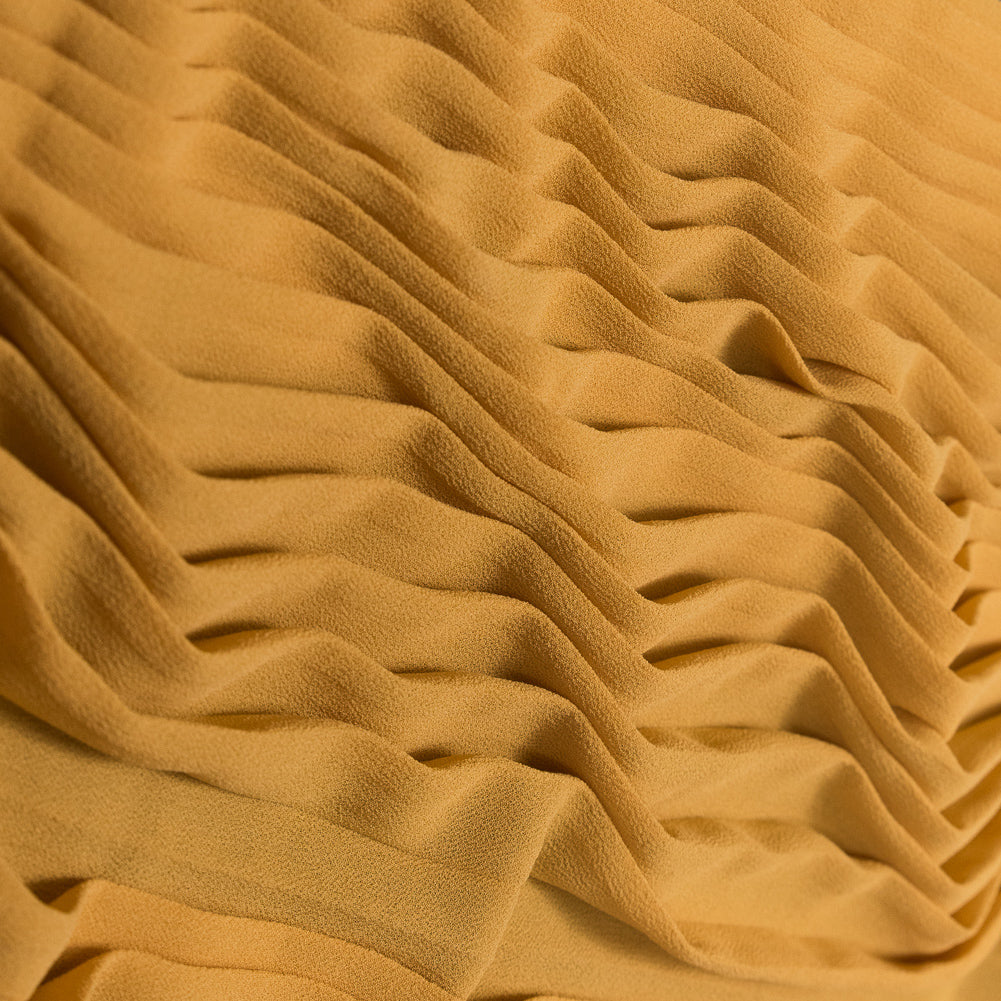 Accordion Pleated Chiffon - Mineral Yellow - Etereo Collection Accordion Pleated Chiffon - Mineral Yellow - Etereo Collection