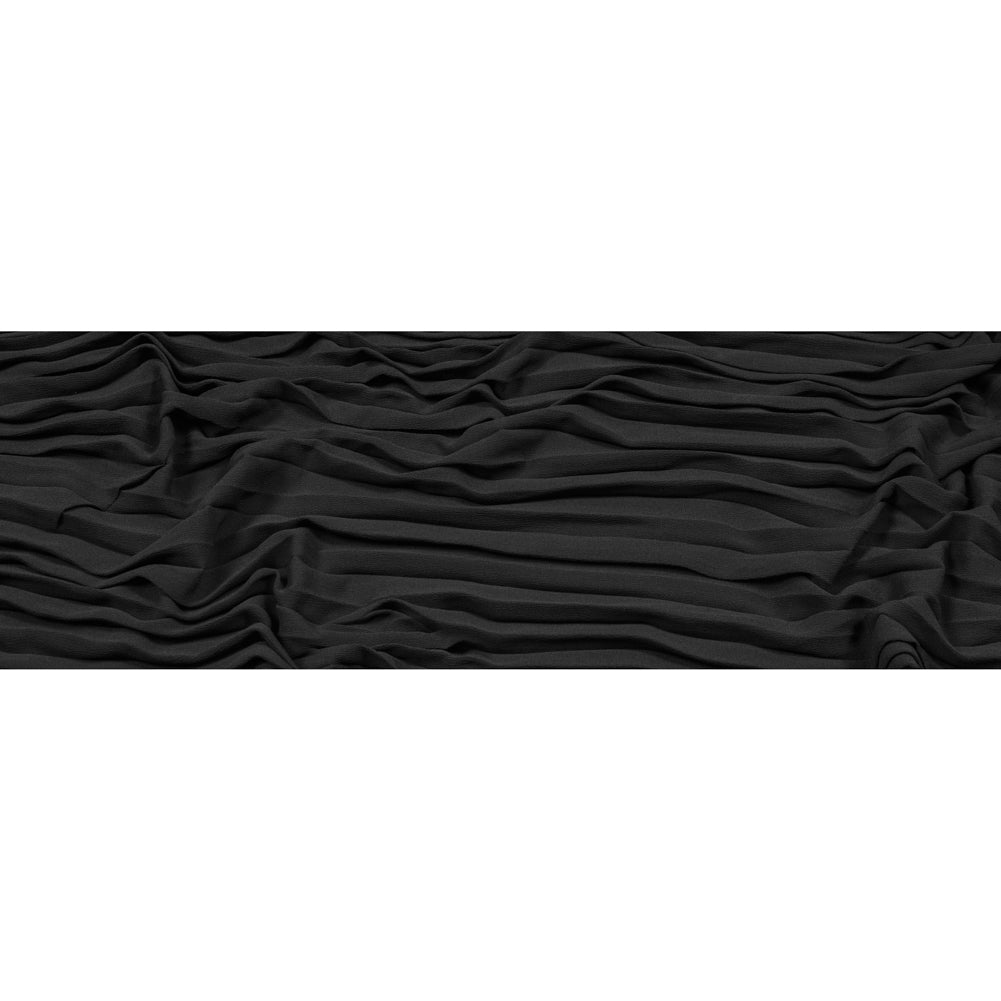 Accordion Pleated Chiffon - Black - Etereo Collection Folded Accordion Pleated Chiffon - Black - Etereo Collection Folded