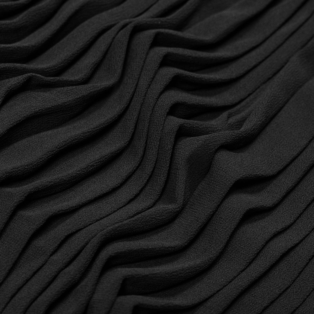 Accordion Pleated Chiffon - Black - Etereo Collection Detail Accordion Pleated Chiffon - Black - Etereo Collection Detail