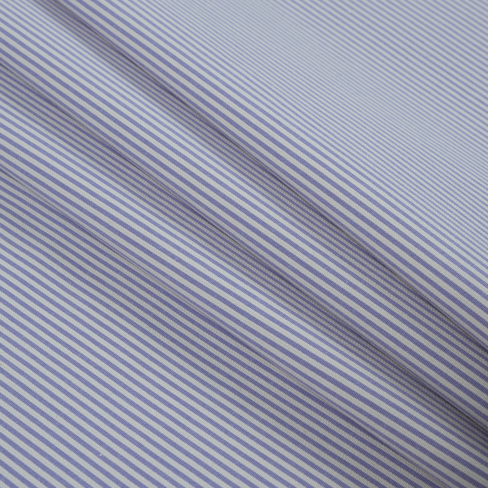 Orchid Hush and White Candy Striped Stretch Cotton Woven - Folded Orchid Hush and White Candy Striped Stretch Cotton Woven - Folded