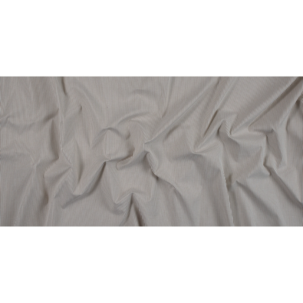 Brownie and White Candy Striped Stretch Cotton Woven - Full Brownie and White Candy Striped Stretch Cotton Woven - Full