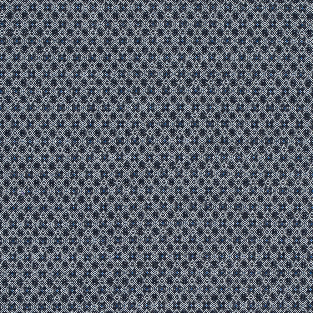 Paloma Geometric Stretch Cotton Woven with True Blue Accents Paloma Geometric Stretch Cotton Woven with True Blue Accents