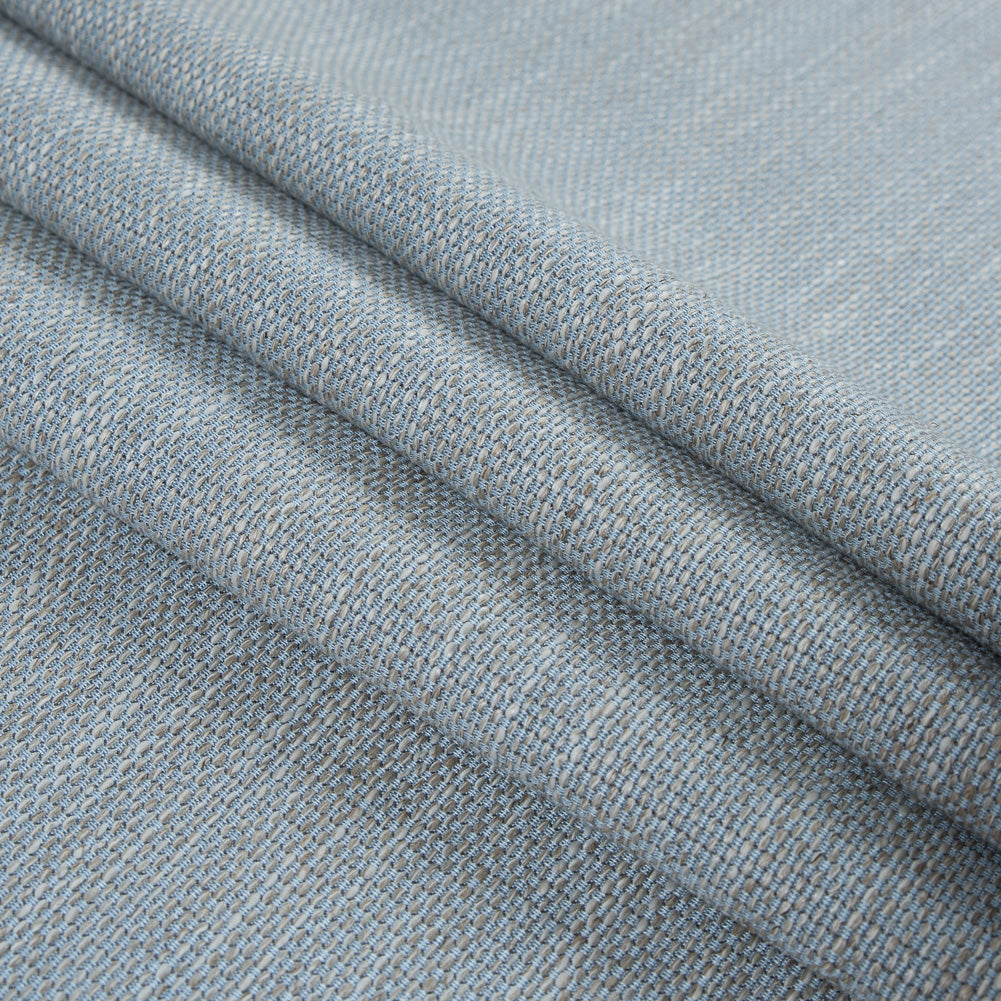 Baby Blue and Silver Lining Cotton and Rayon Tweed Folded Baby Blue and Silver Lining Cotton and Rayon Tweed Folded