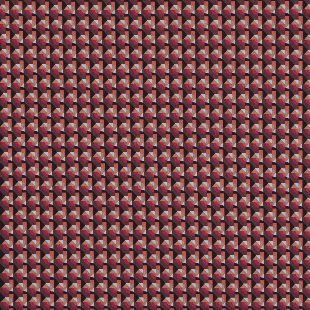 Scarlet and Mustang Geometric Double Faced Stretch Polyester Crepe Scarlet and Mustang Geometric Double Faced Stretch Polyester Crepe