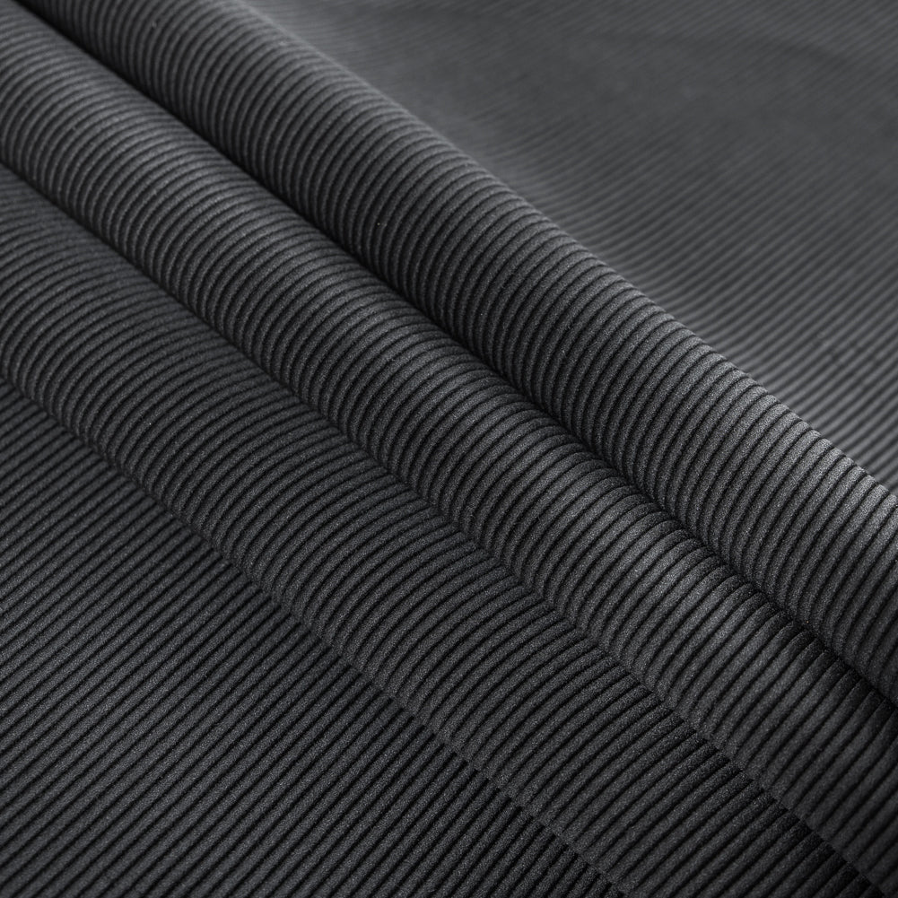 Black Luminous Polyester Ottoman Folded Black Luminous Polyester Ottoman Folded