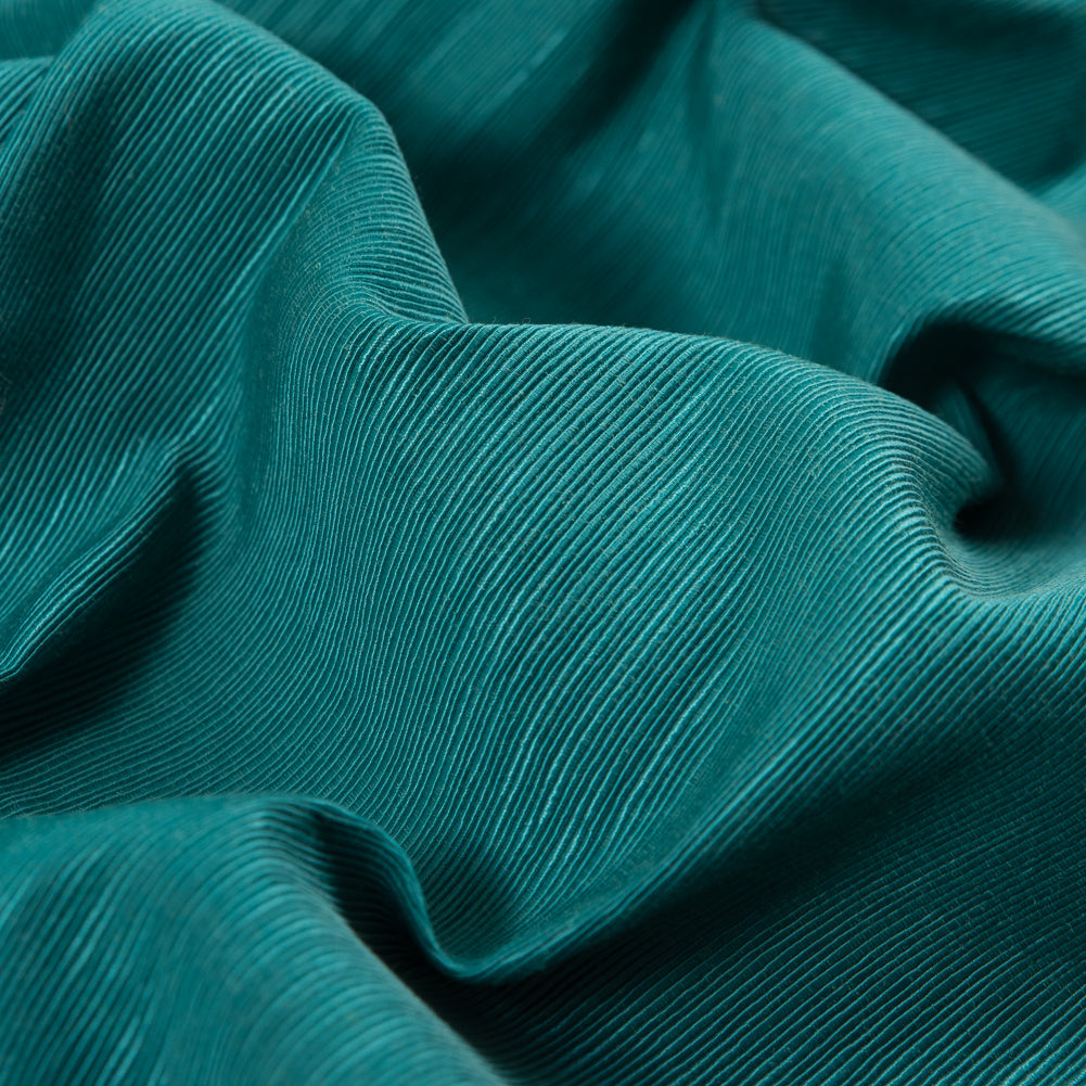 Ultramarine Green Cotton and Polyester Ottoman - Detail Ultramarine Green Cotton and Polyester Ottoman - Detail