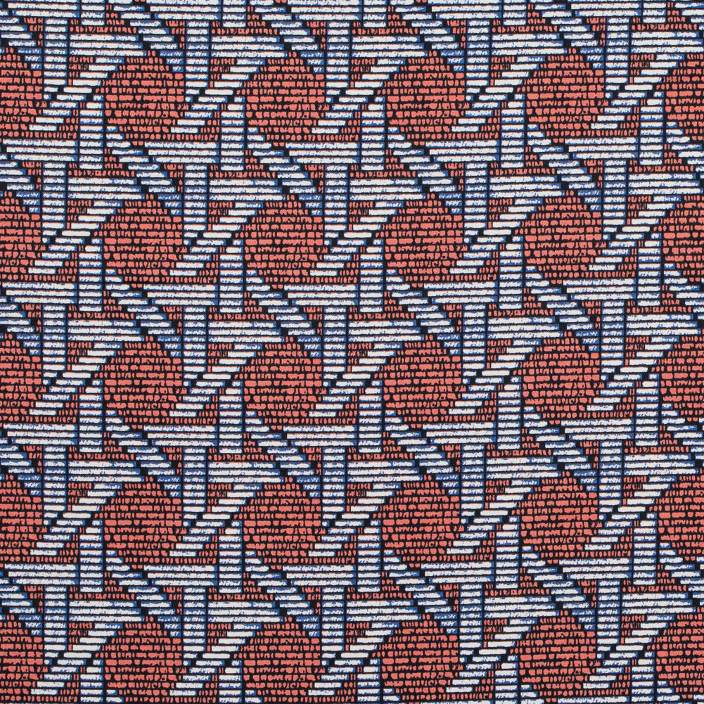 Firecracker Orange Geometric Printed Stretch Cotton Sateen Firecracker Orange Geometric Printed Stretch Cotton Sateen