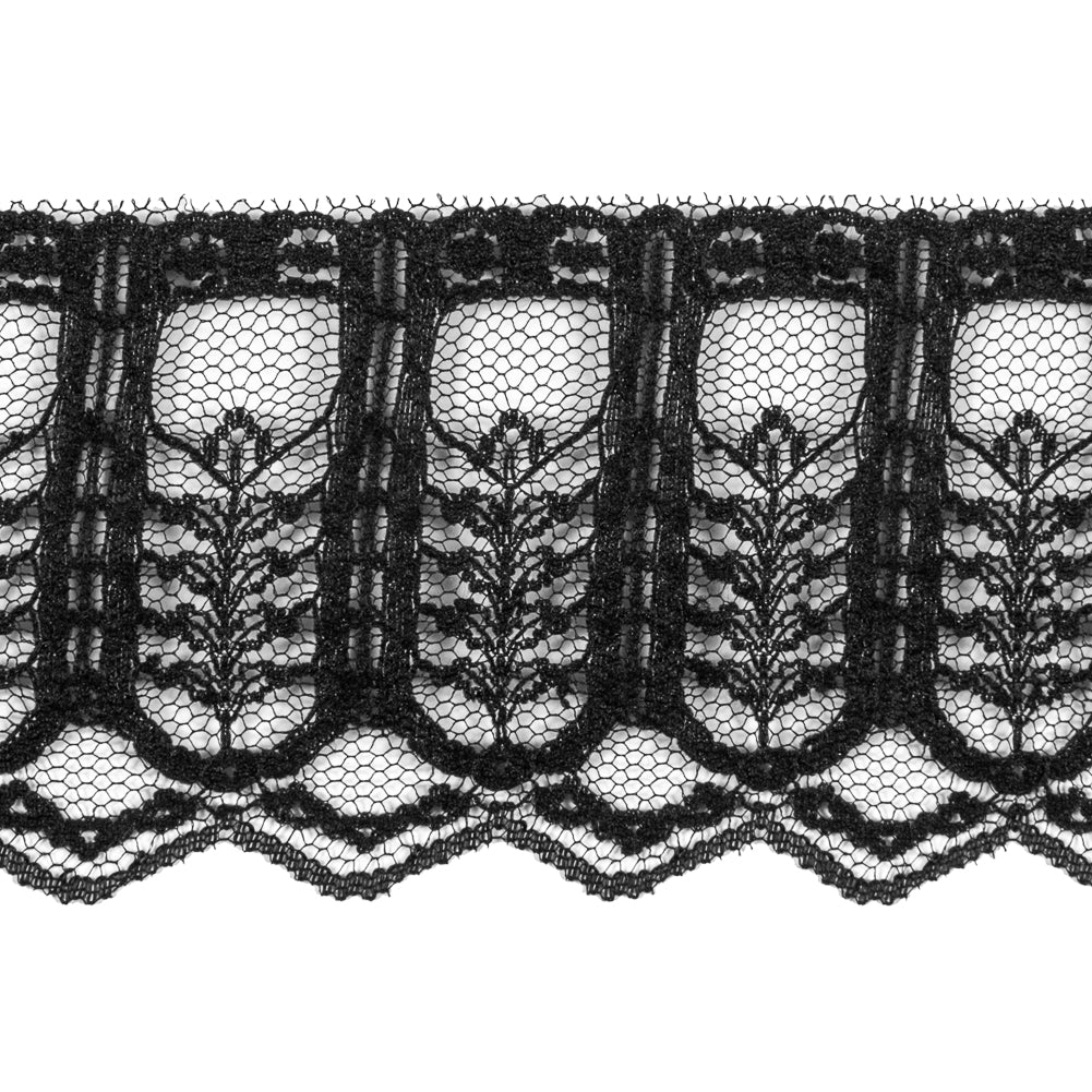 Black Fine Lace Trim - 2.75" Detail Black Fine Lace Trim - 2.75" Detail
