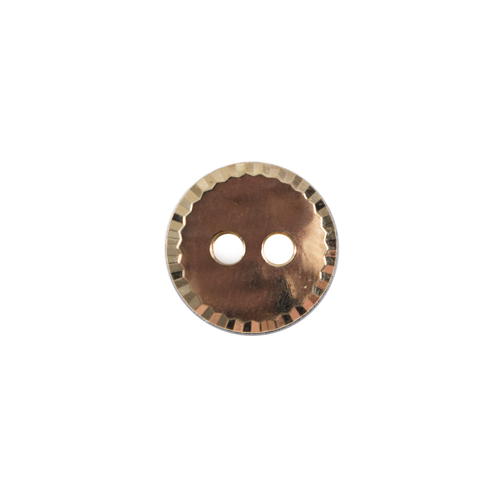Gold Beveled Plastic Button - 20L/12.5mm Gold Beveled Plastic Button - 20L/12.5mm