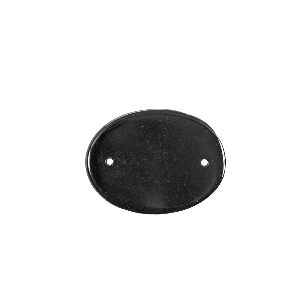 Black Bevel Cut Oval Glass Pendant - 1.5" Detail Black Bevel Cut Oval Glass Pendant - 1.5" Detail