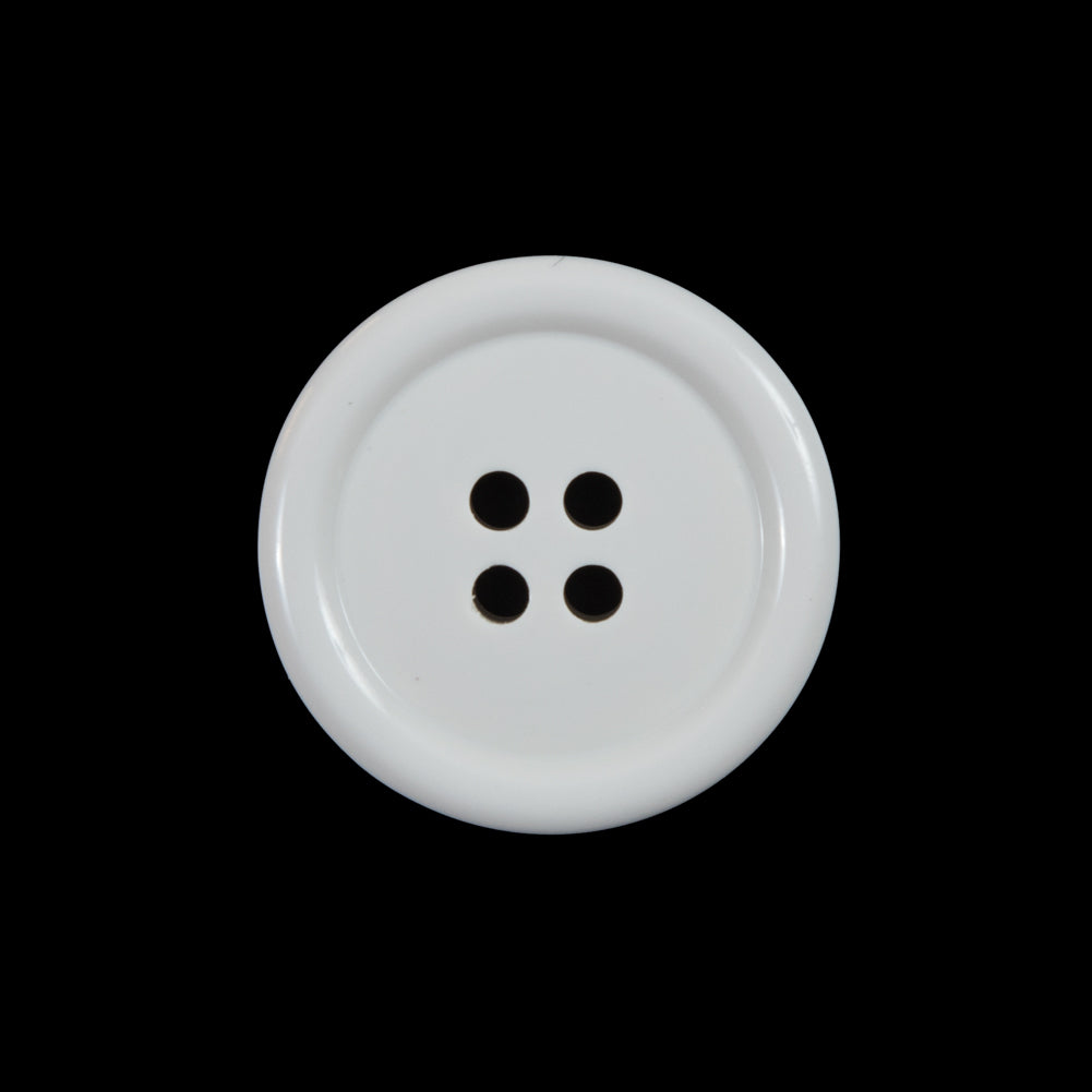 White 4-Holed Plastic Button - 36L/23mm White 4-Holed Plastic Button - 36L/23mm