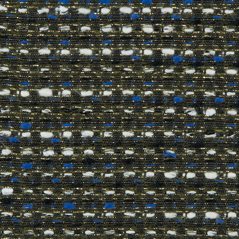Jay Godfrey Royal Blue and Metallic Gold Reversible Tweed Detail Jay Godfrey Royal Blue and Metallic Gold Reversible Tweed Detail