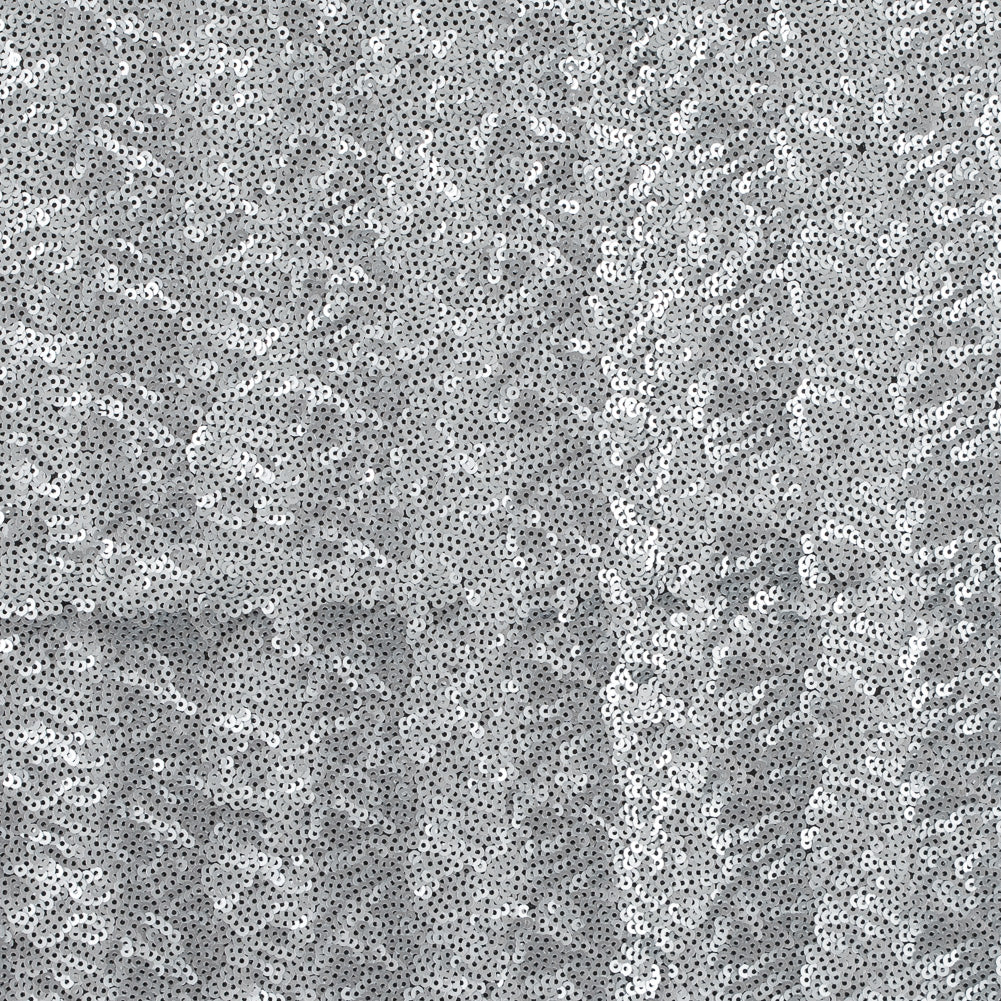 Black Mesh with All-Over Circle Sequins by Jay Godfrey - Silver - Deadstock Black Mesh with All-Over Circle Sequins by Jay Godfrey - Silver - Deadstock