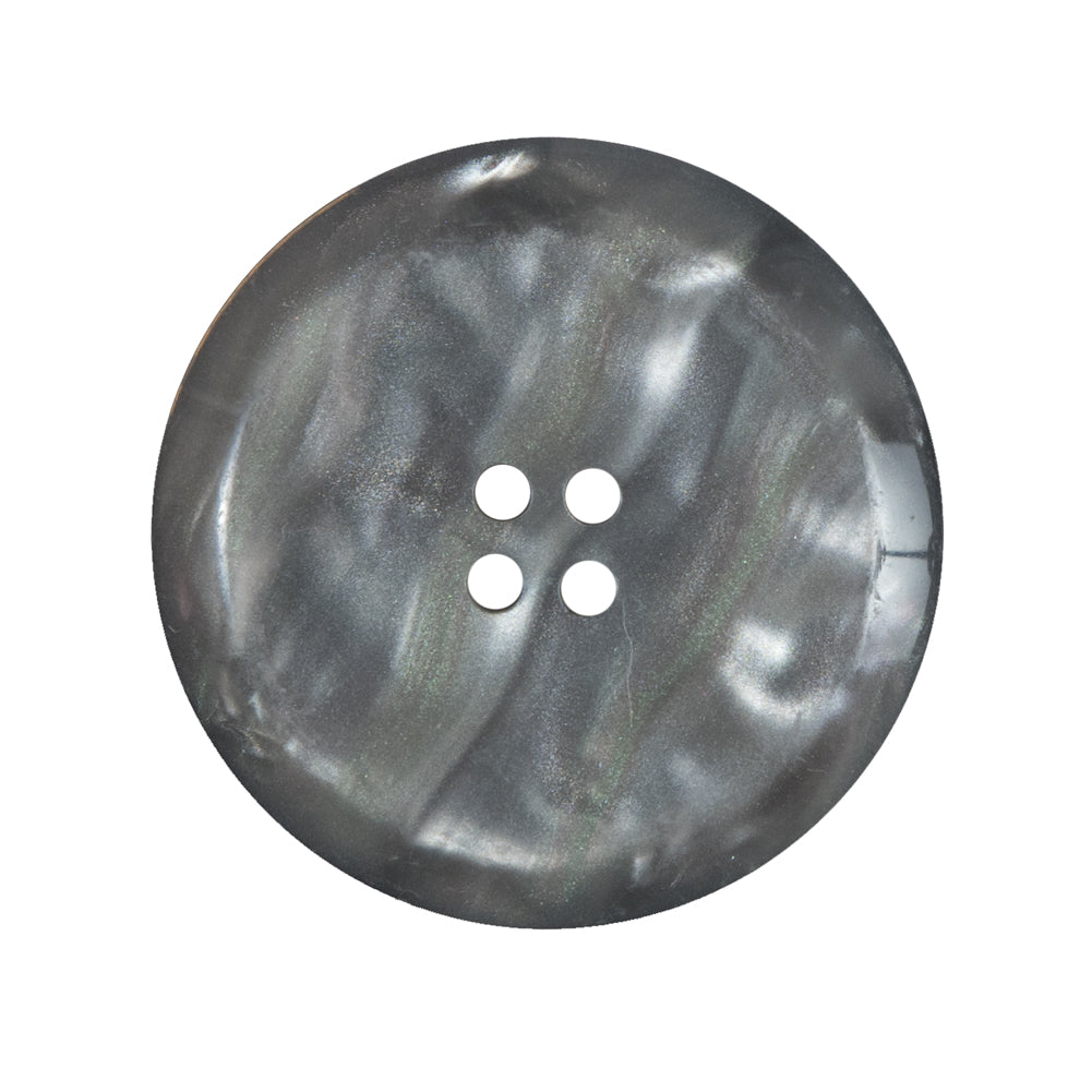 Gray Iridescent Plastic Button - 45L/28mm - Detail Gray Iridescent Plastic Button - 45L/28mm - Detail