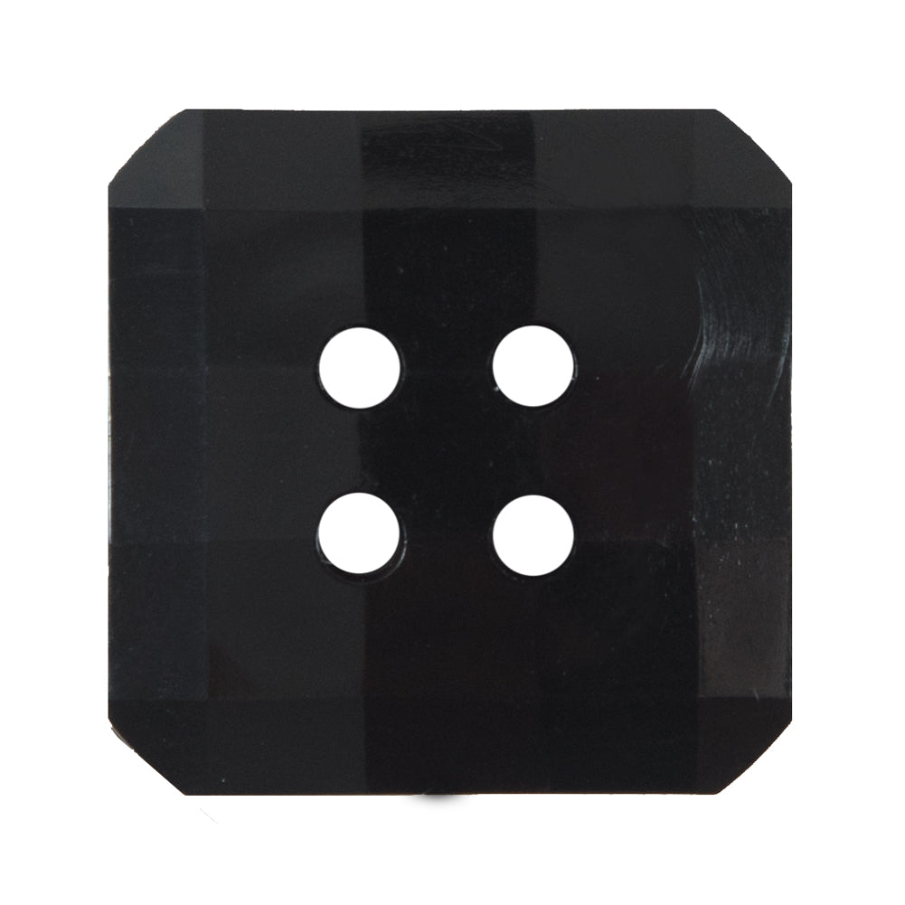 Black Square Bevel Cut Button - 48L/30.5mm