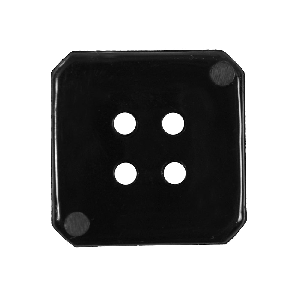 Black Square Bevel Cut Button - 40L/25.5mm - Detail