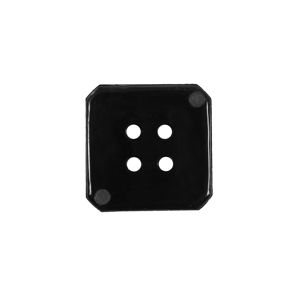 Black Square Bevel Cut Button - 28L/18mm Detail