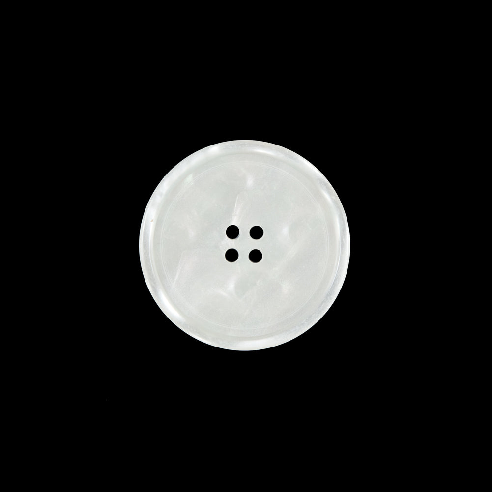 White Iridescent Plastic Button - 28L/18mm White Iridescent Plastic Button - 28L/18mm