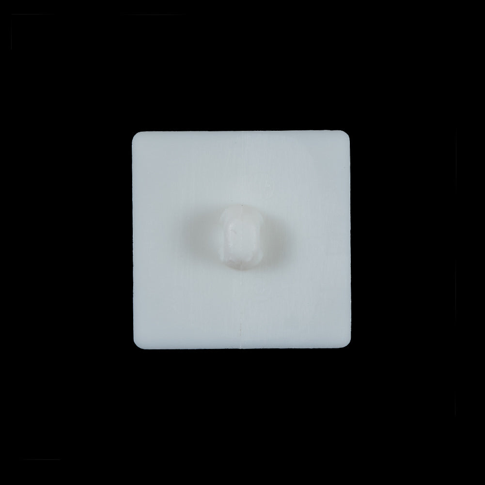 White Square Bevel Cut Button - 30L/19mm - Detail White Square Bevel Cut Button - 30L/19mm - Detail