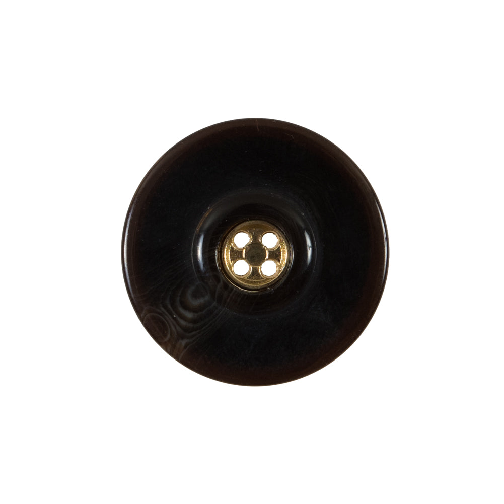 Black and Gold Concaving Plastic Button - 36L/23mm Detail Black and Gold Concaving Plastic Button - 36L/23mm Detail