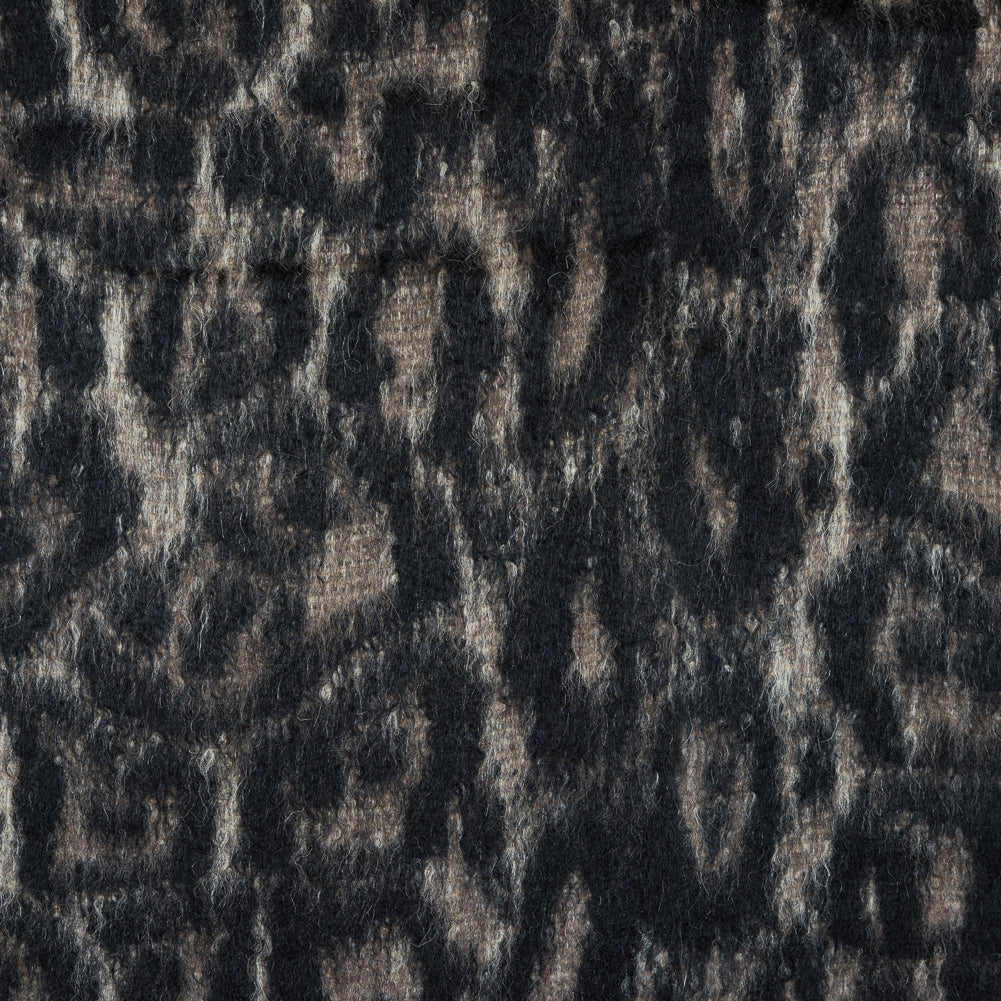 Cavalli Black and Oyster White Animalistic Alpaca Coating Cavalli Black and Oyster White Animalistic Alpaca Coating
