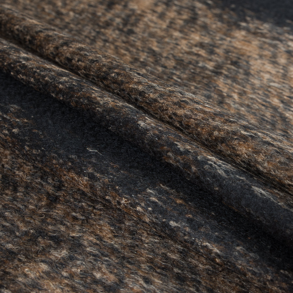 Cavalli Black and Dachshund Brown Alpaca Coating Folded Cavalli Black and Dachshund Brown Alpaca Coating Folded