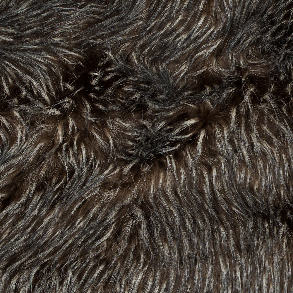 Cub Brown and Winter White Spotted Thick Faux Fur Cub Brown and Winter White Spotted Thick Faux Fur