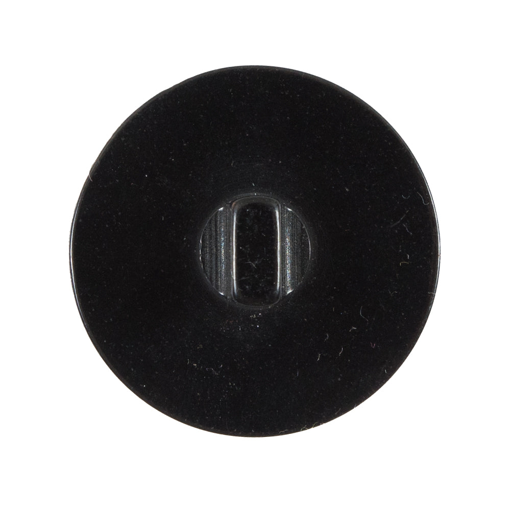 Black Flat Shank-Back Plastic Button - 44L/28mm Detail Black Flat Shank-Back Plastic Button - 44L/28mm Detail