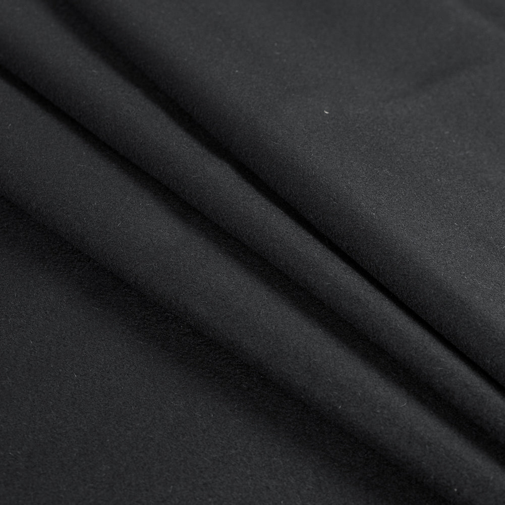 Italian Black Virginwool Coating - Folded