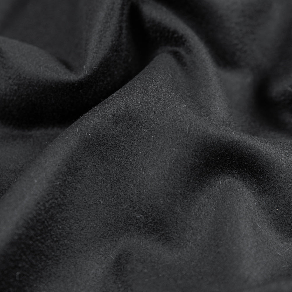Italian Black Virginwool Coating - Detail