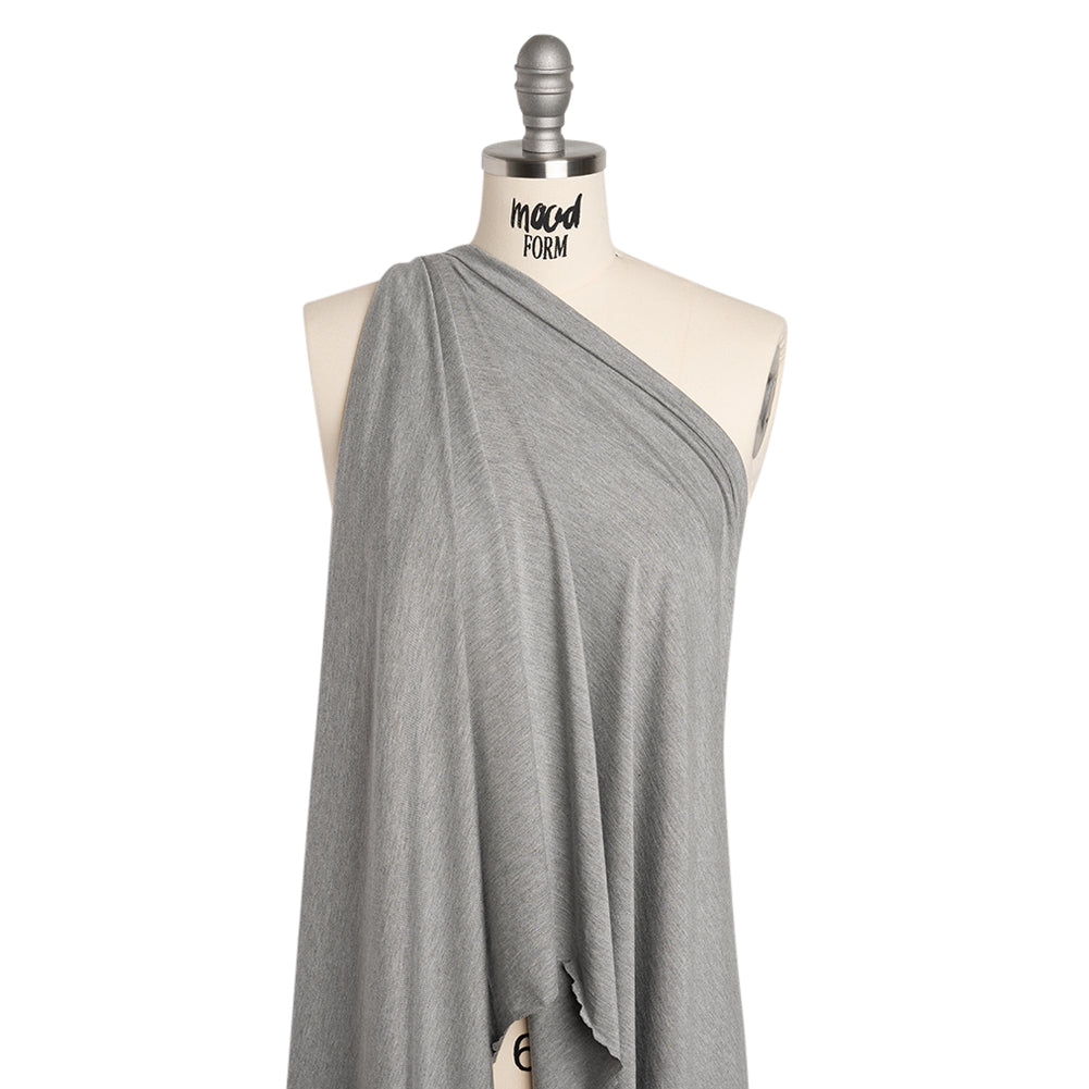 Stretch Bamboo Jersey - Heathered Gray - Willow Collection Stretch Bamboo Jersey - Heathered Gray - Willow Collection