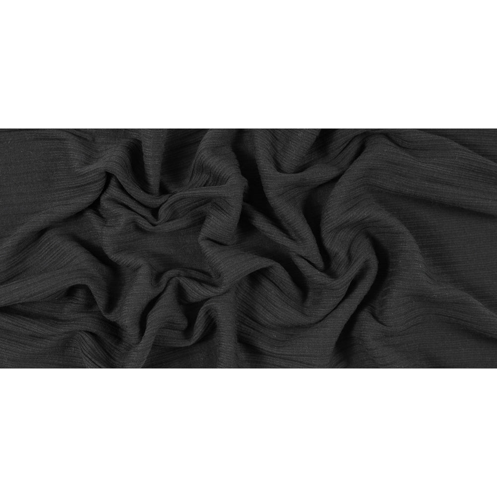 Black Stretch Tubular Rib Knit Full Black Stretch Tubular Rib Knit Full