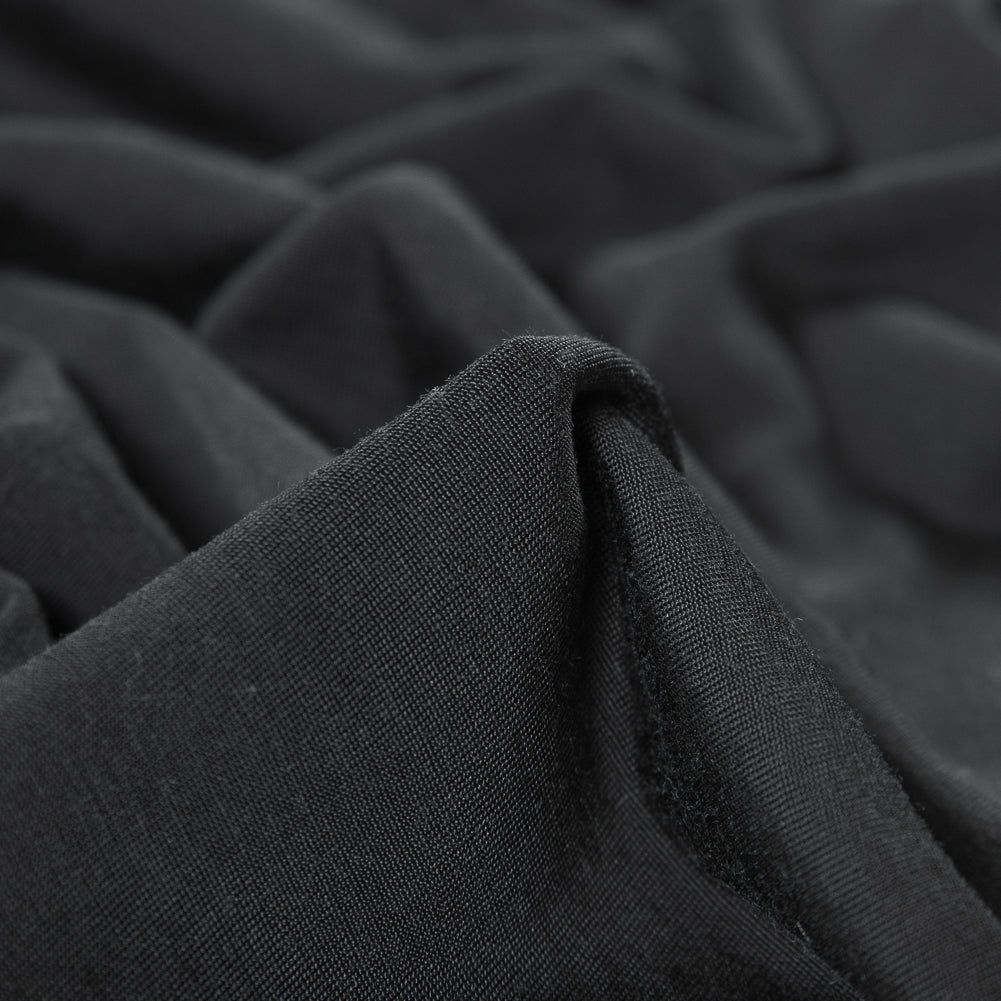 Black Stretch Tubular Knit Detail Black Stretch Tubular Knit Detail