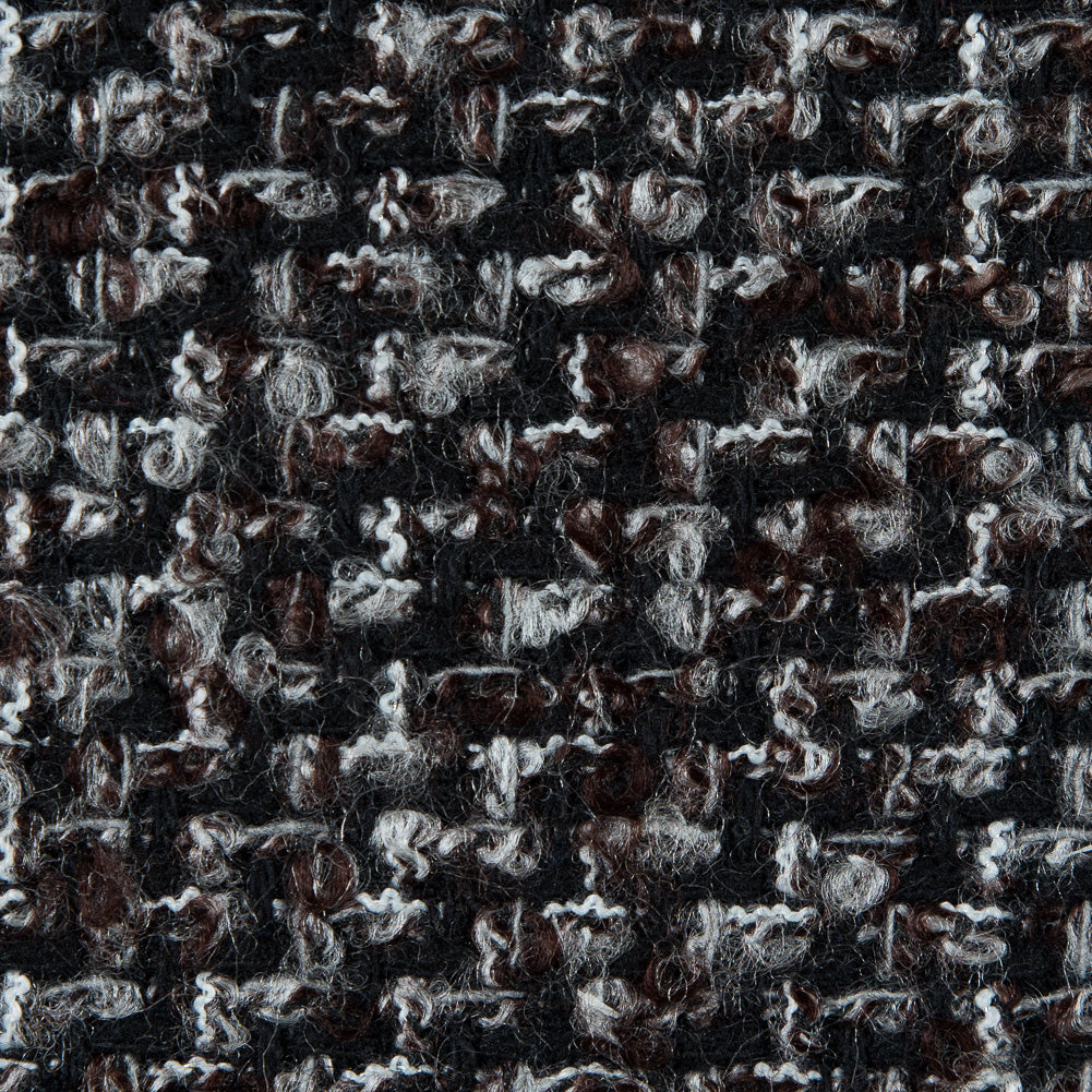 Black, Brown and Gray Boucled Wool Tweed - Full Black, Brown and Gray Boucled Wool Tweed - Full