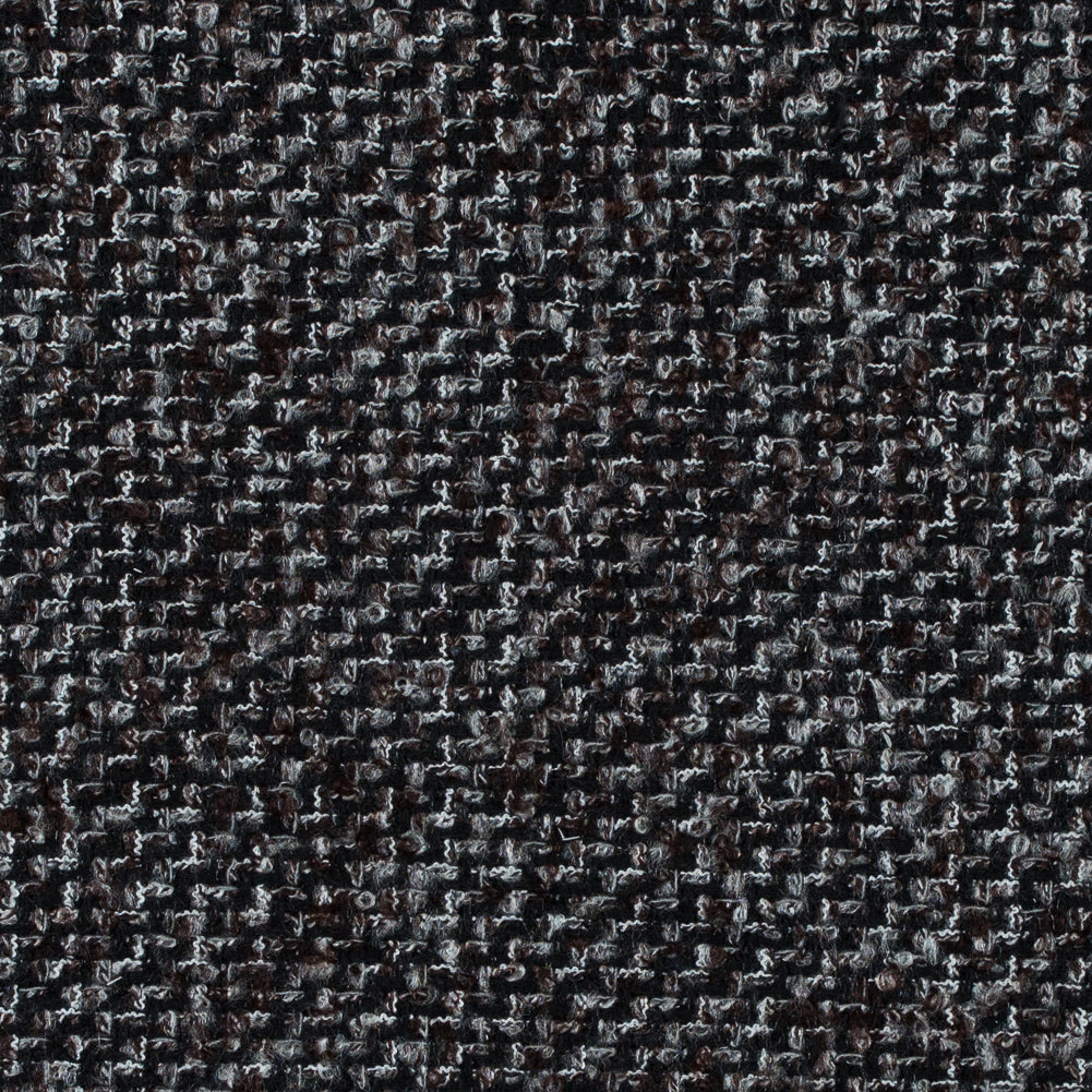 Black, Brown and Gray Boucled Wool Tweed Black, Brown and Gray Boucled Wool Tweed