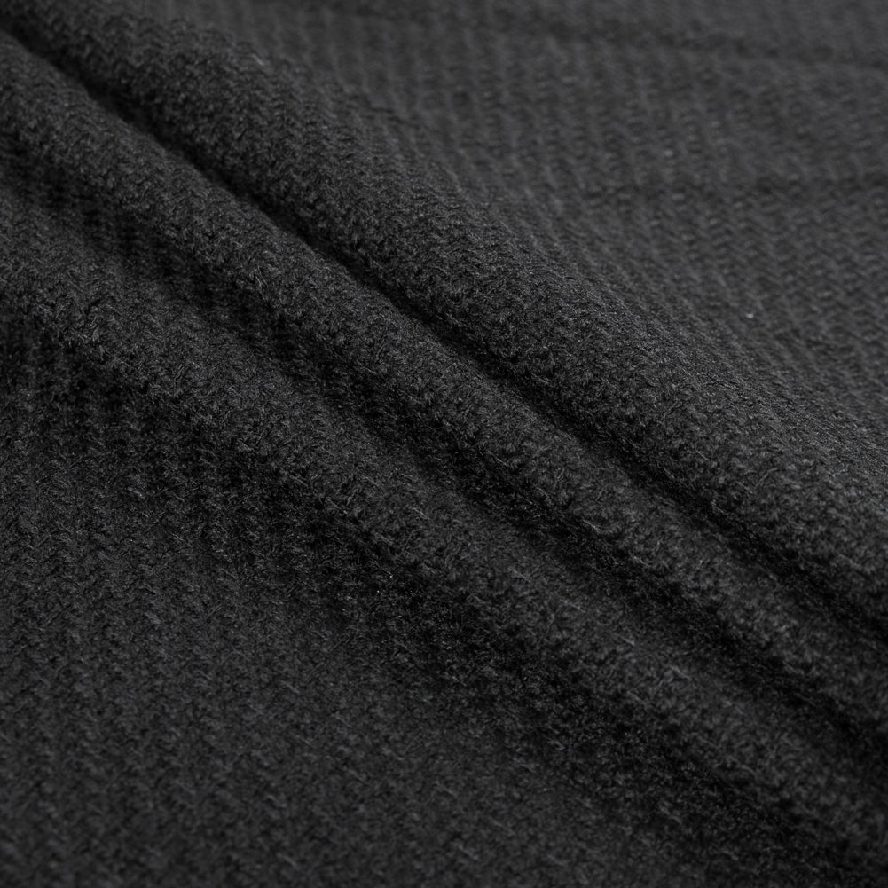 Black Woolen Wool-Like Acrylic Twill Folded Black Woolen Wool-Like Acrylic Twill Folded