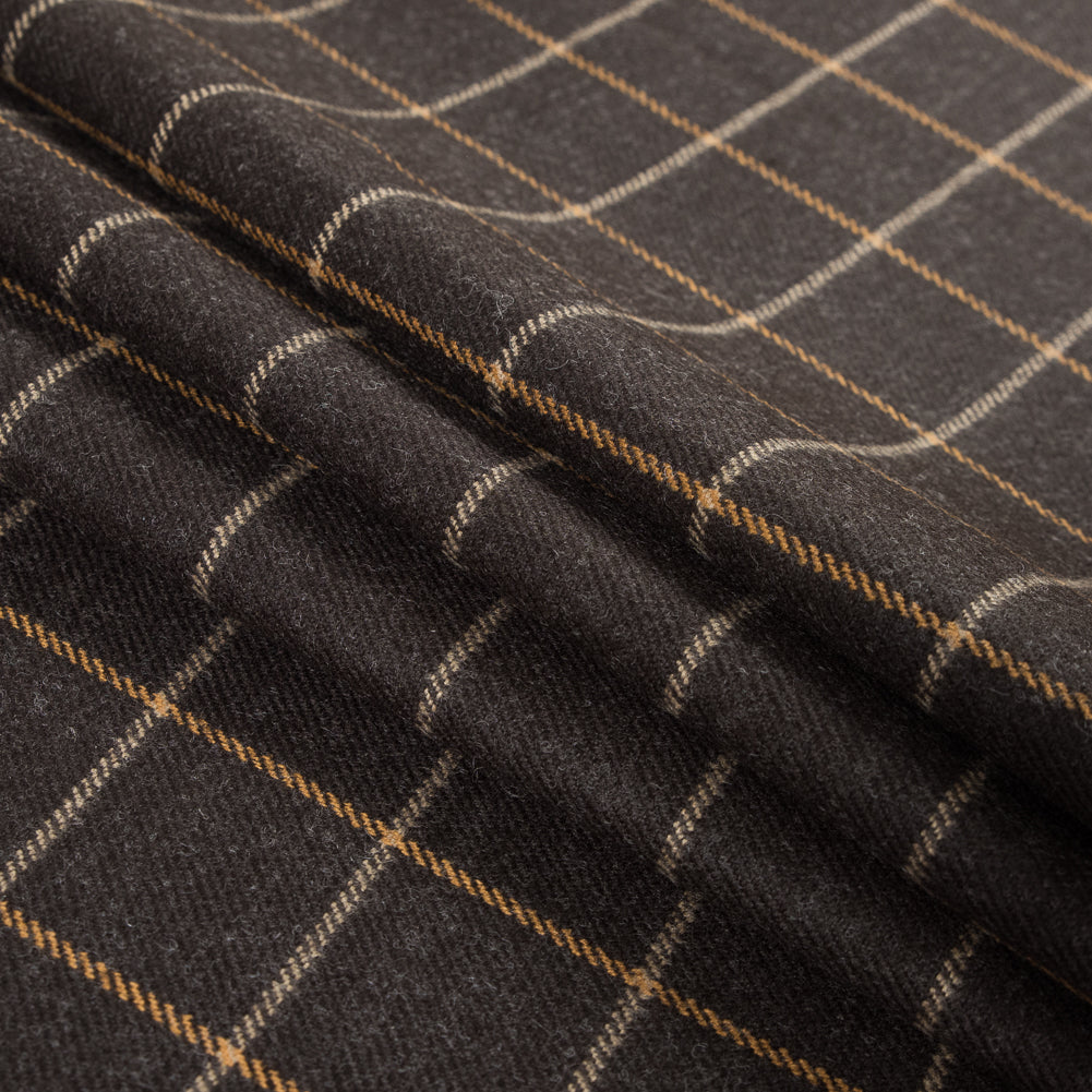 Demitasse Windowpane Check Wool Twill - Detail Demitasse Windowpane Check Wool Twill - Detail