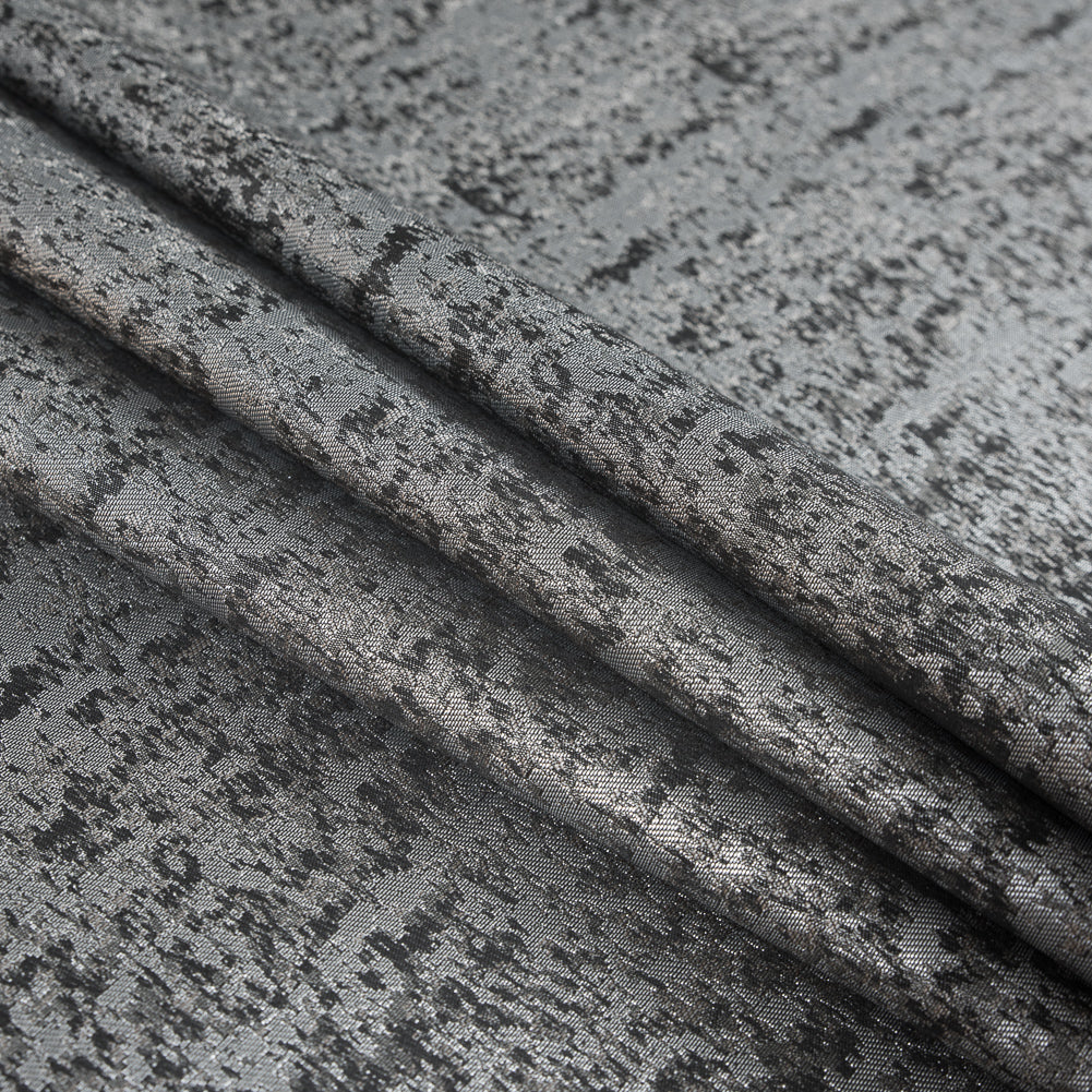 Metallic Silver and Moonbeam Abstract Brocade Folded Metallic Silver and Moonbeam Abstract Brocade Folded