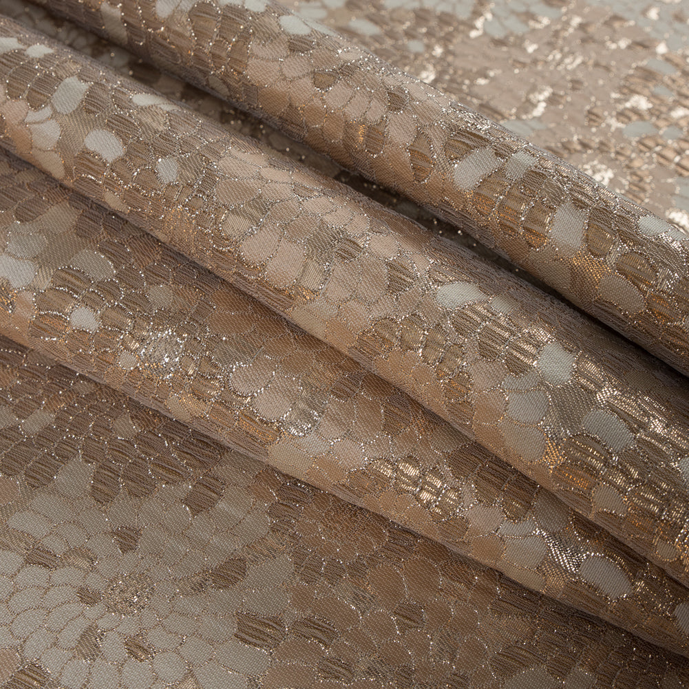 Metallic Gold and Sun Kiss Beige Floral Brocade Detail Metallic Gold and Sun Kiss Beige Floral Brocade Detail