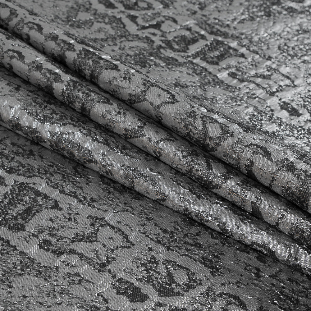 Metallic Silver Abstract Brocade Folded Metallic Silver Abstract Brocade Folded
