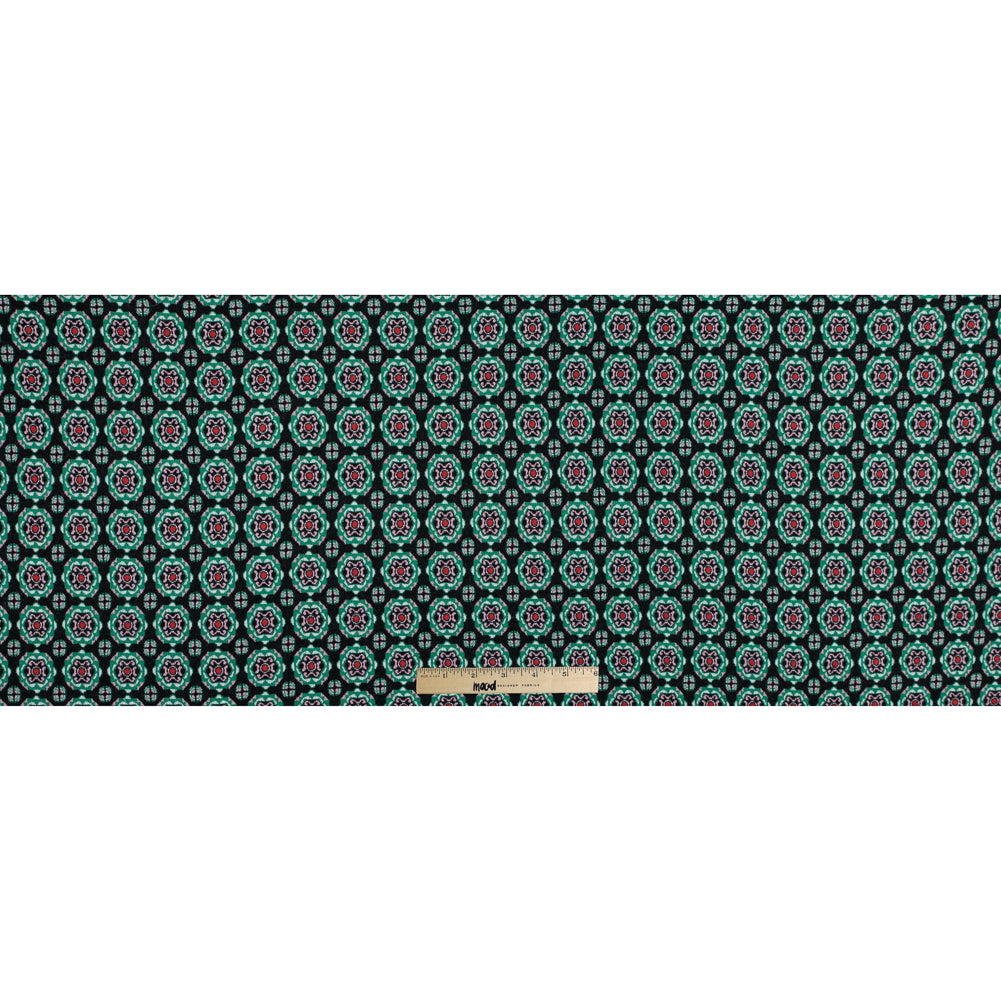 Famous NYC Designer Simply Green Medallion Wool Knit Full Famous NYC Designer Simply Green Medallion Wool Knit Full