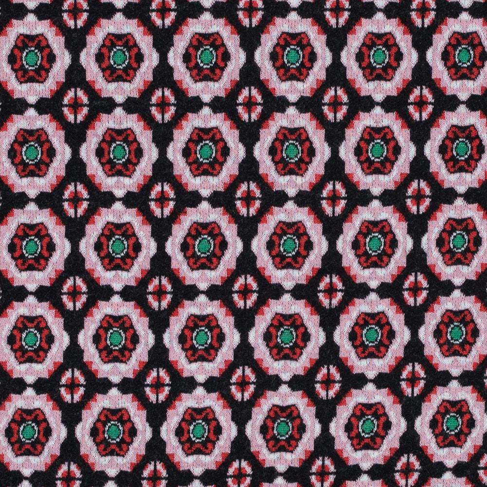 Famous NYC Designer Orchid Pink Medallion Wool Knit Famous NYC Designer Orchid Pink Medallion Wool Knit