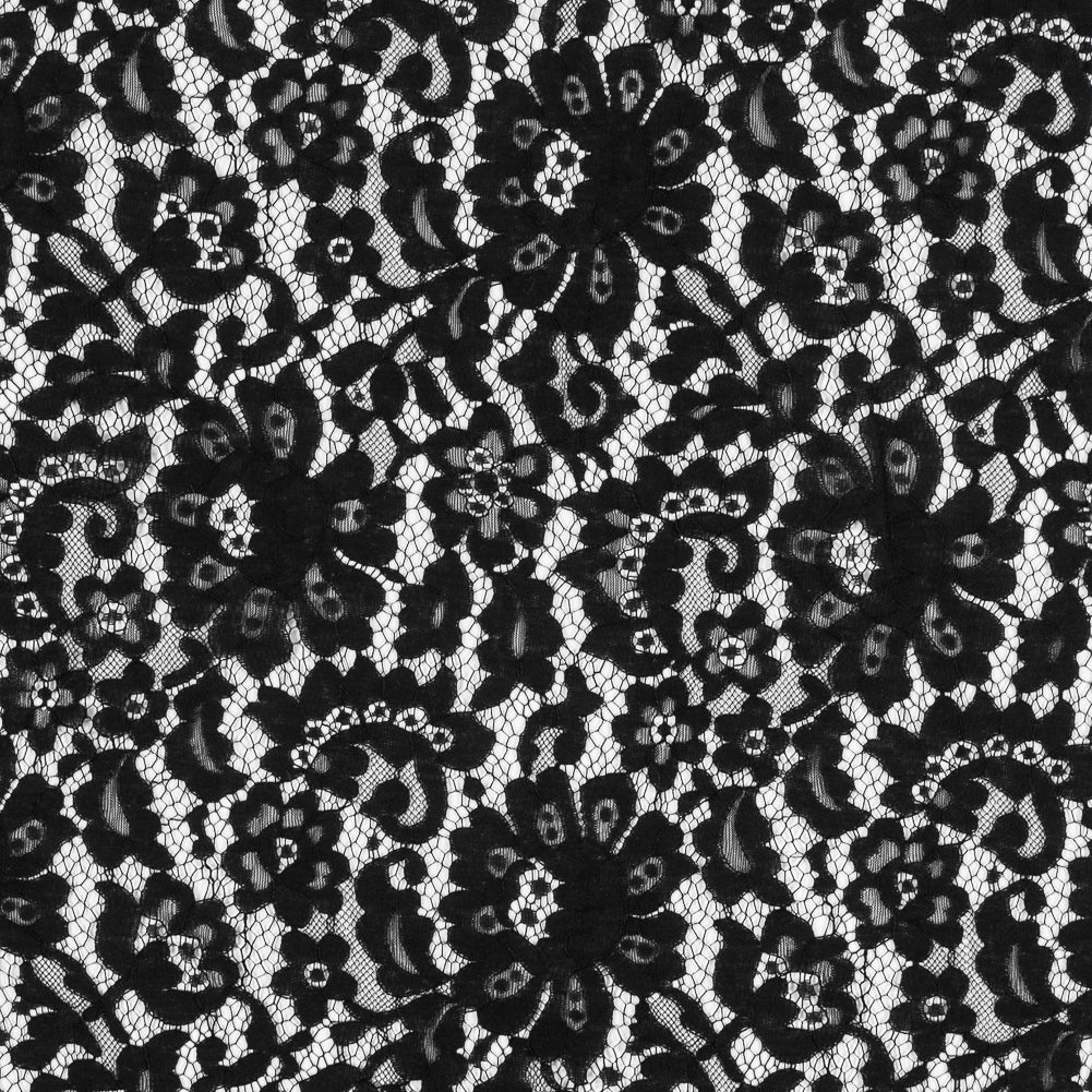 Black Floral Re-Embroidered Lace Black Floral Re-Embroidered Lace