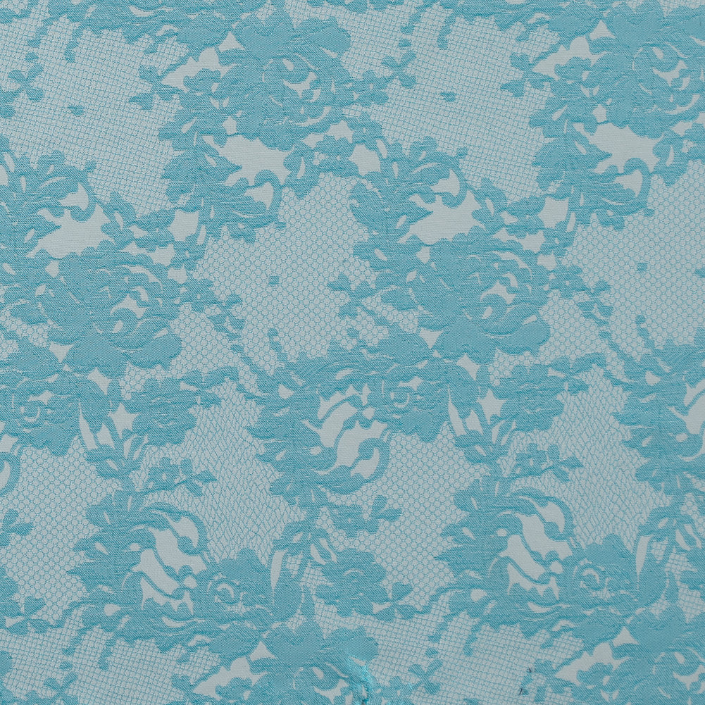 Metallic Bluebird and White Lacey Floral Brocade Metallic Bluebird and White Lacey Floral Brocade