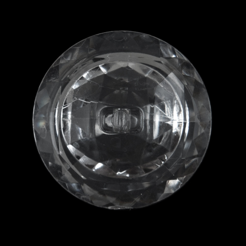 Clear Faceted Plastic Shank Back Button - 45L/29mm Detail Clear Faceted Plastic Shank Back Button - 45L/29mm Detail
