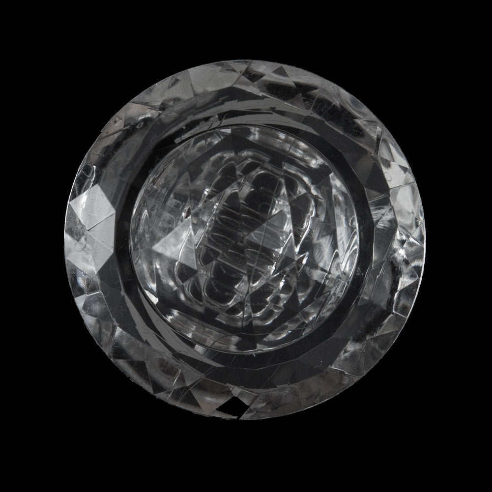 Clear Faceted Plastic Shank Back Button - 45L/29mm Clear Faceted Plastic Shank Back Button - 45L/29mm