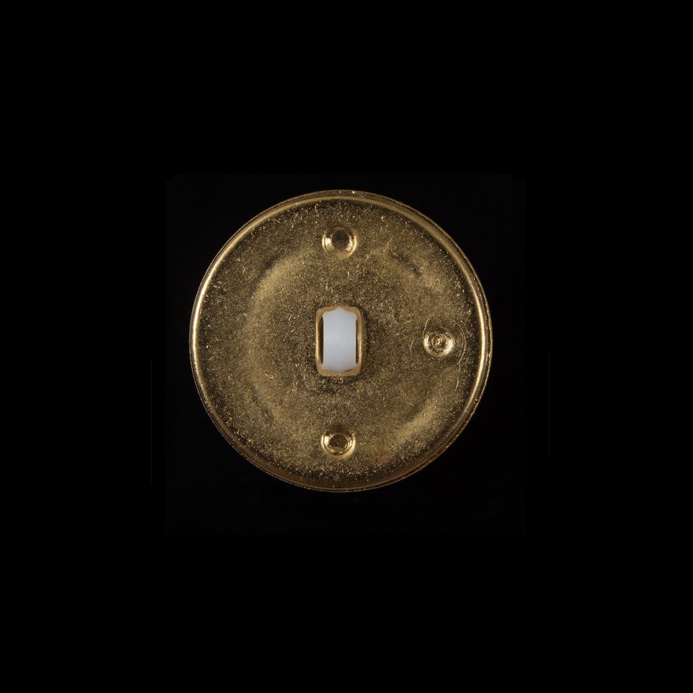 White and Gold Plastic Shank-Back Button - 50L/19mm - Detail White and Gold Plastic Shank-Back Button - 50L/19mm - Detail