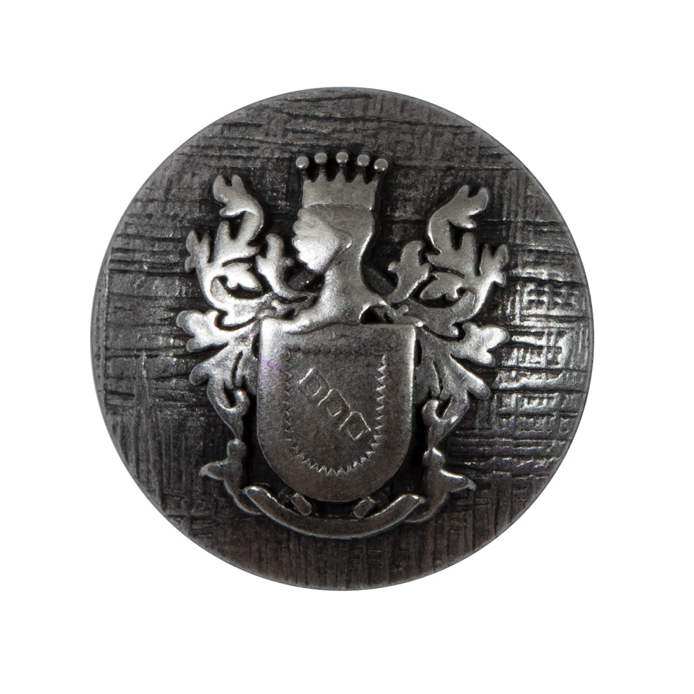 Silver Coat of Arms Crest Metal Shank Back Button - 44L/28mm Silver Coat of Arms Crest Metal Shank Back Button - 44L/28mm