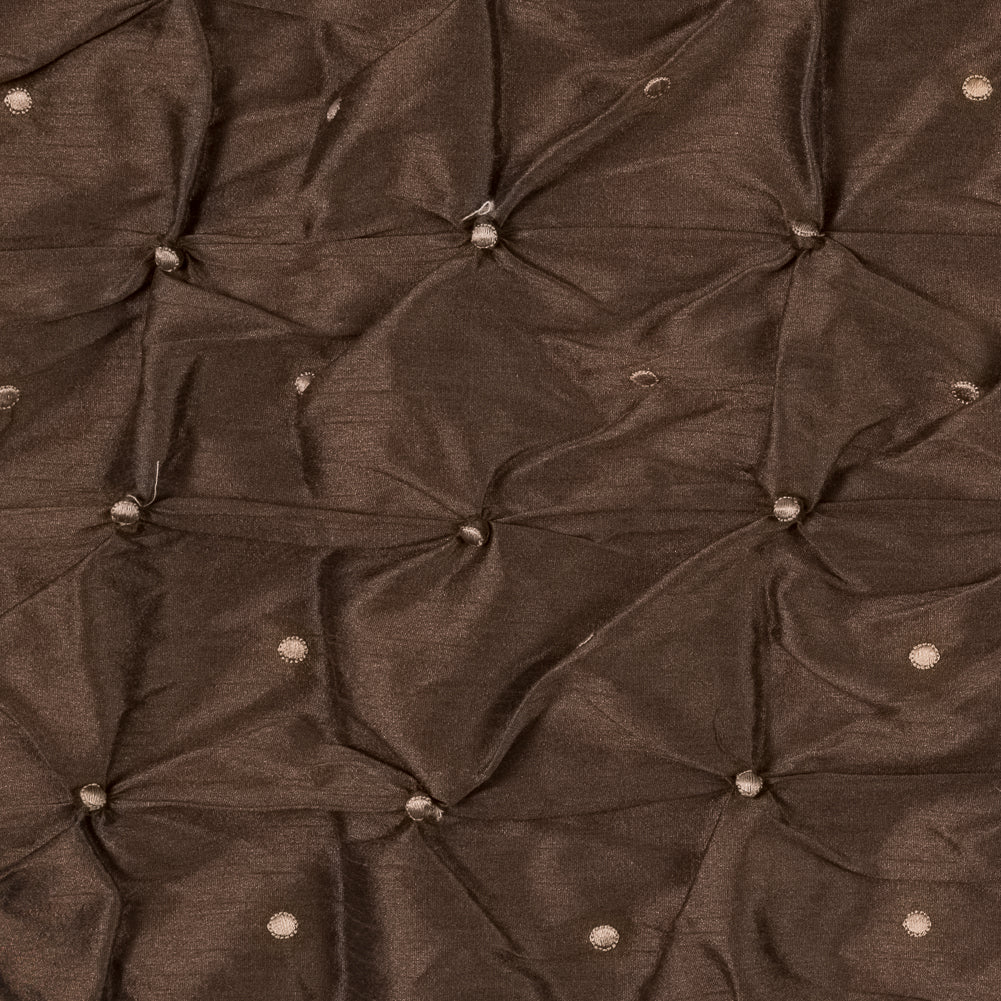 Desert Palm and Gold Pintucked Polyester Shantung Desert Palm and Gold Pintucked Polyester Shantung